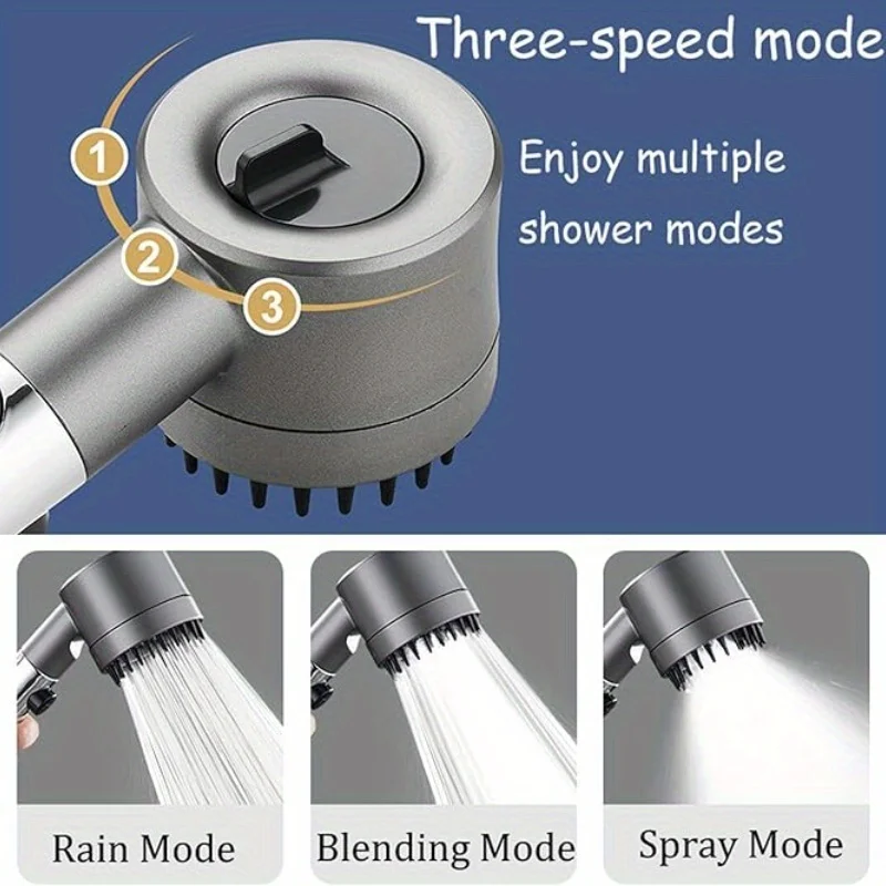 

2025 New Ion Spray Shower Head with Handheld Filter, Multi-Spray Mode Turbo Booster, Built-in Filter On/Off Switch, Handheld Tur