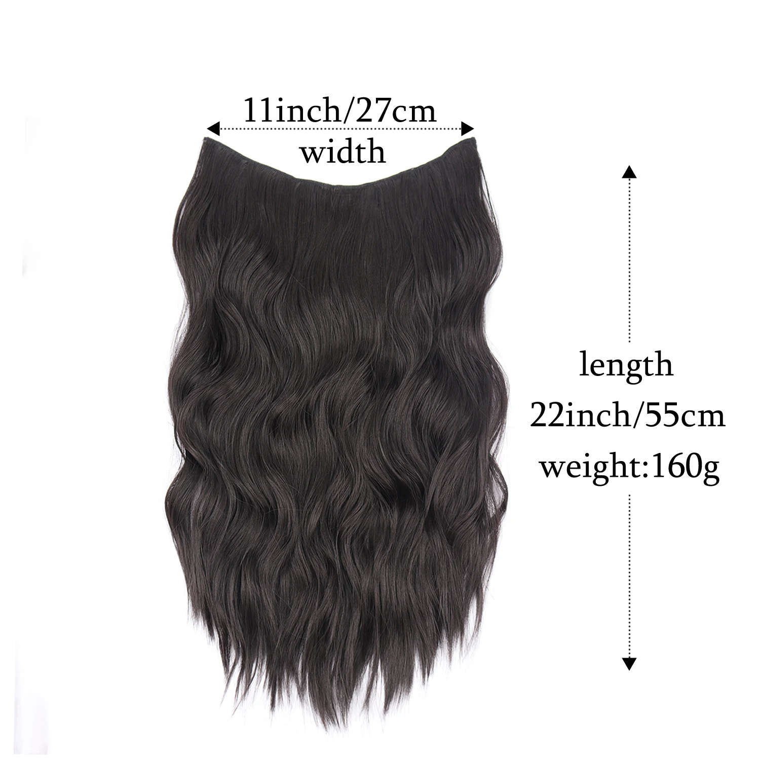 22Inch Synthetic U-Shaped 10 Clip In Hair Extension Black Brown Long Wavy Hair Extensions Hairpiece For Women Hair Accessories