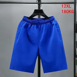 Men's Plus Size shorts 12xl 180kg big size 10xl 8xl summer large elastic sports loose black blue beach pants 56 58 60