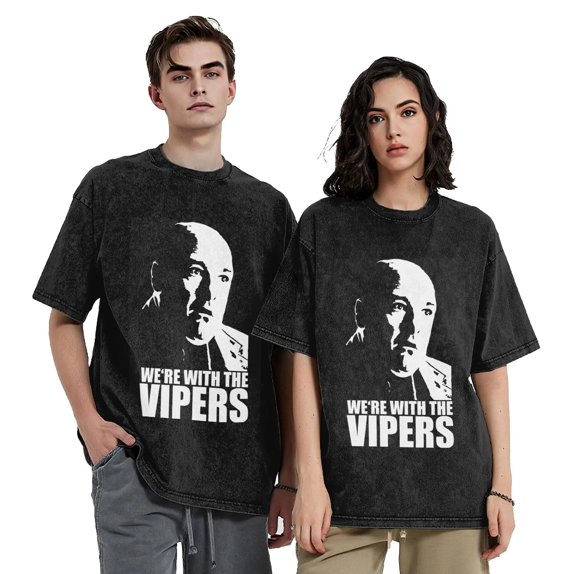 Tony Soprano  we're with the Vipers  Vintage Washed T-Shirt Unisex Cotton Clothing Aesthetic  Crewneck Short Sleeve