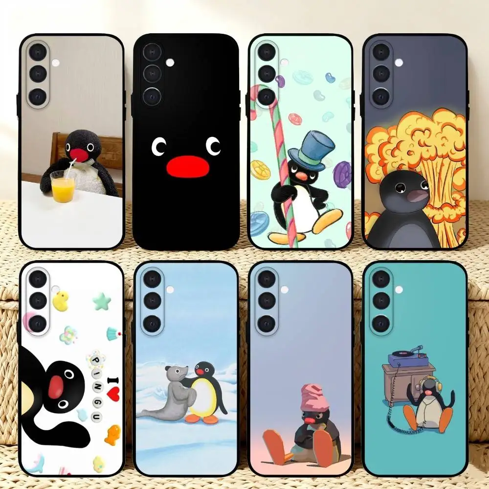 

Cute Kawaii P-Penguin Phone Case For Samsung A73,72,71,53,52,51,22,91,80, Soft Black Cover