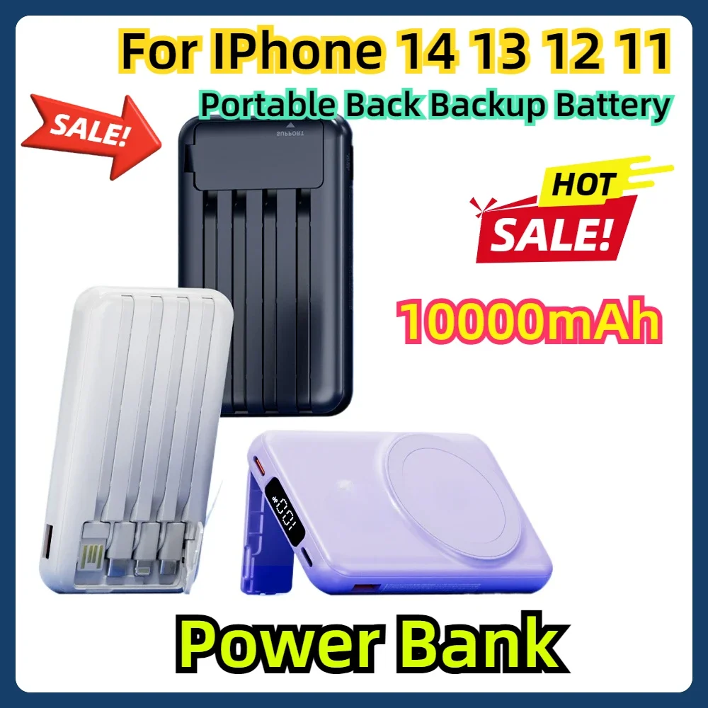 For IPhone Wireless Phone Charger for IPhone 14 13 12 11 Portable Back Backup Battery Powerbank Power Bank