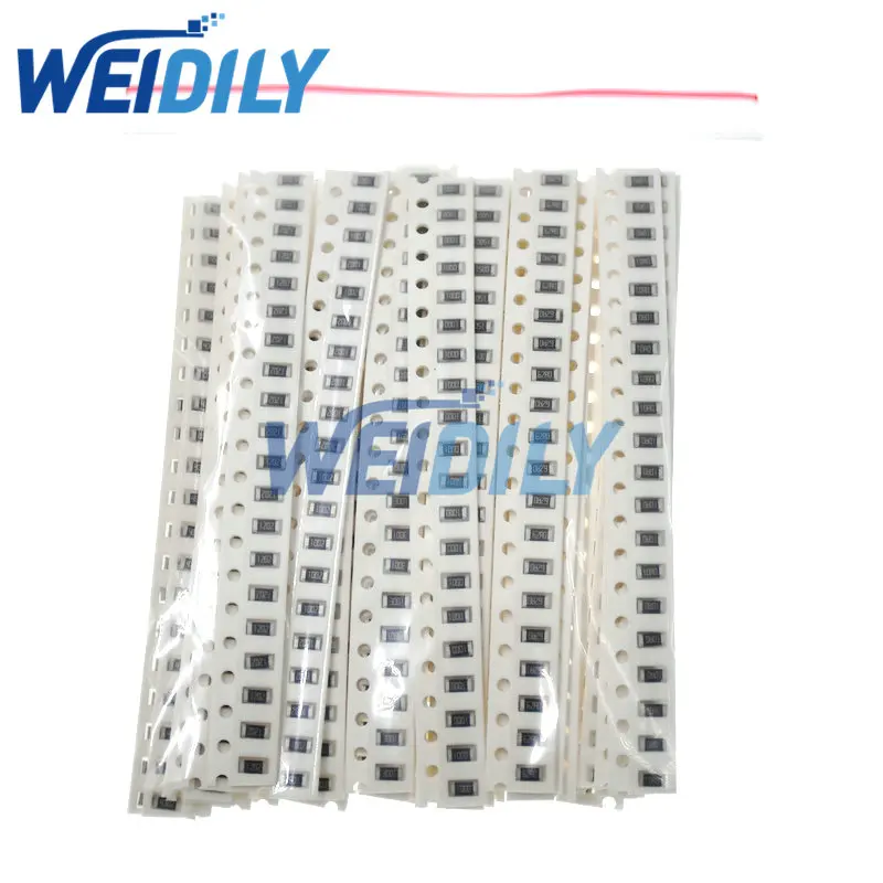 660PCS 1206 SMD Resistor Kit Assorted Kit 1ohm-1M ohm 33valuesX 20pcs=660pcs 1% Resistance Sample Kit