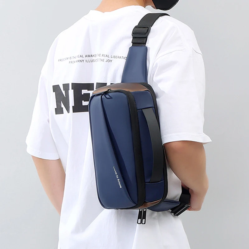 Men Oxford Chest Bags Casual Fashion Crossbody Shoulder Bag Men Diagonal Small Backpack Multiple Pockets Phone Waist Pack