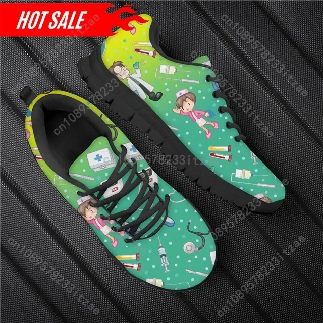 

Cute Nurse Design Shoes Women Casual Outdoor Footwear Nursing Flats Shoe Brand Customizable Sneakers Light Weight