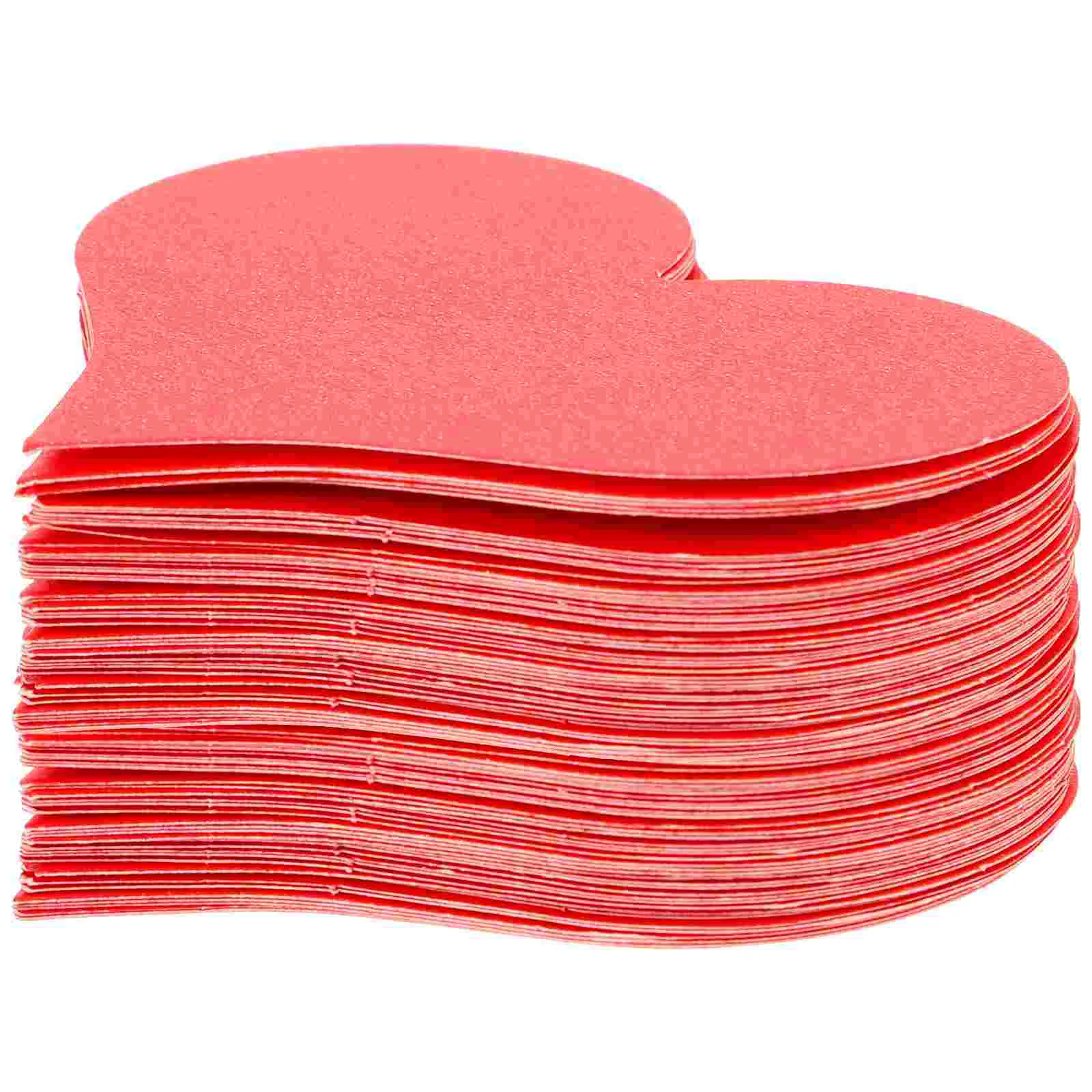 

100 Pcs Gift Cards Love Paper for Greeting Heart Valentine Christmas Decor Red Shaped