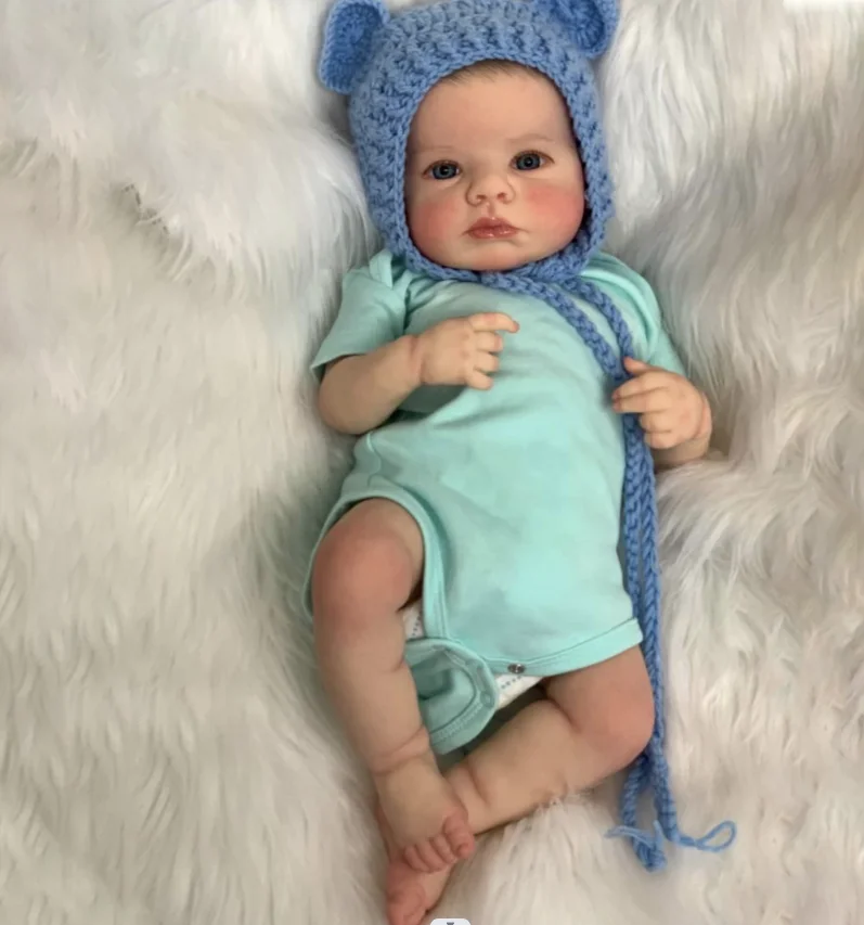 49cm LouLou Awake Reborn Baby Doll Newborn Boy Girl 3D Skin Visible Veins Silicone Vinyl Or Cloth Body Doll Collectible Art Gift