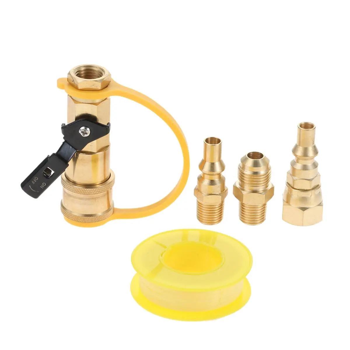 5Pcs 1/4inch RV Quick Connect Propane Adapter Shutoff Valve Full Flowing Plug 3/8inch Male Flare Fitting for RV Part