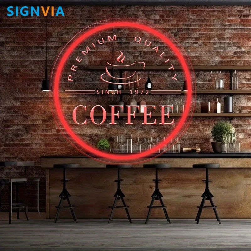 Coffee Custom Neon Signs 3D Engraving USB Power Supply Café Café Display Light Signs, Friend Gifts, Store Display Light Signs