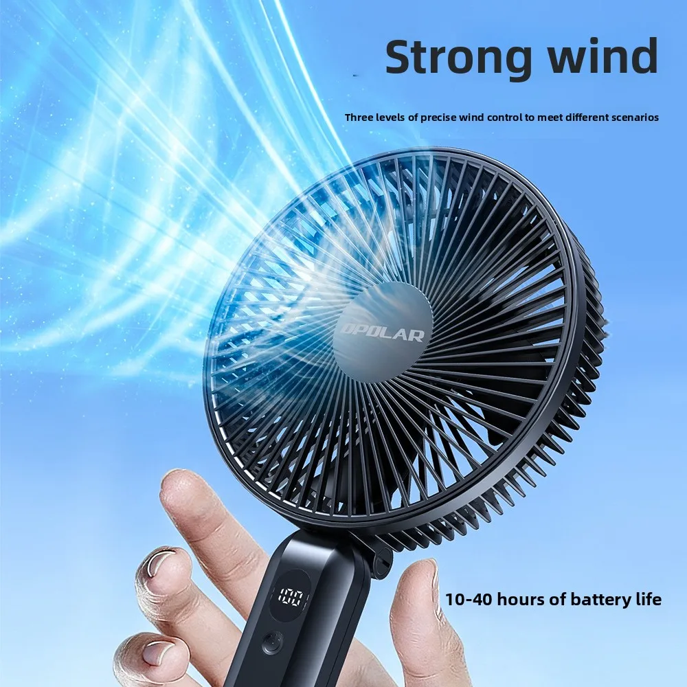 Handheld Portable Tower Fan 10000mAh Rechargeable Travel Hand Fan Cooling 6-inch Ultra Quiet Cooling Up To 40H Runtime Foldable