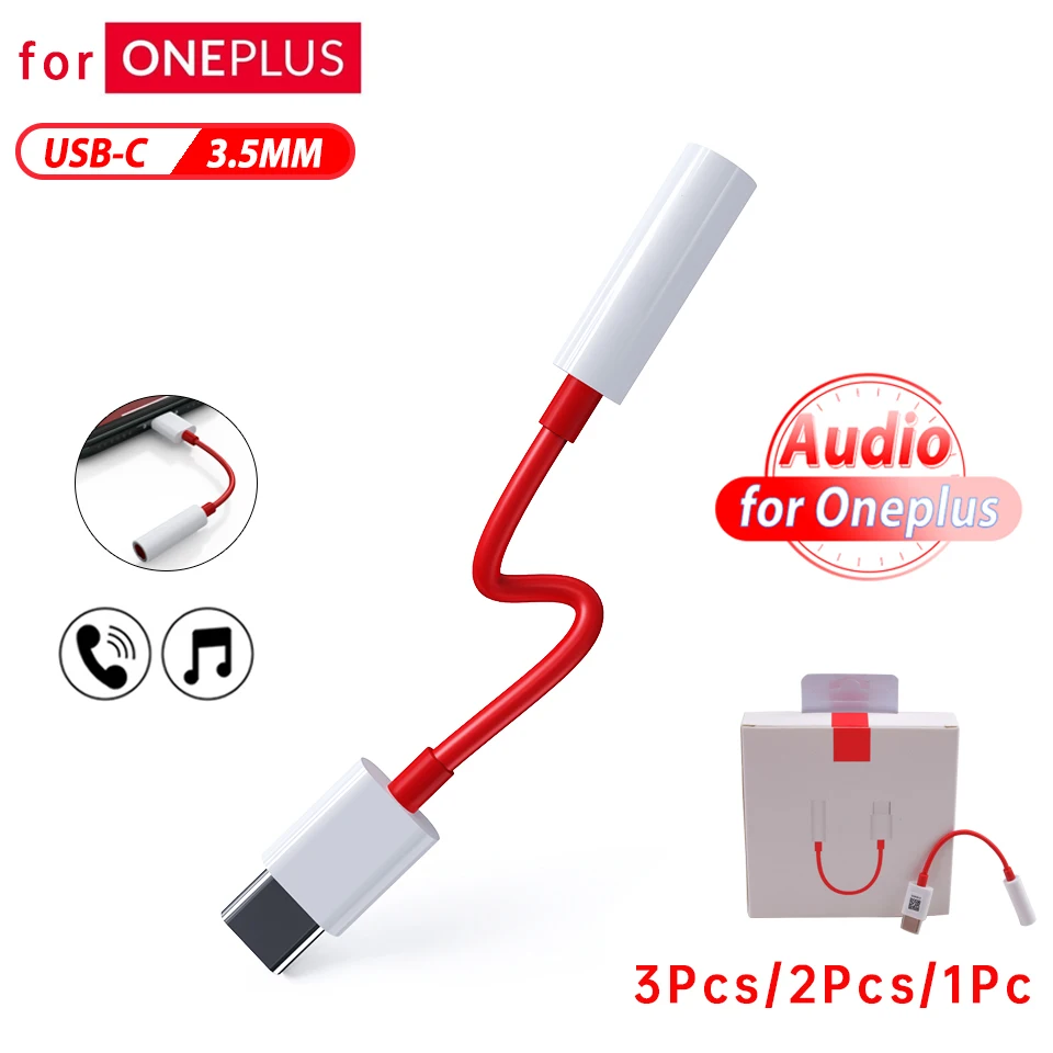 3pcs for Oneplus Original Type C To 3.5mm 3 5 Jack Aux Cable One Plus Earphones Adapter Usbc C Oneplus 10 Pro Nord 2t 9 Realme