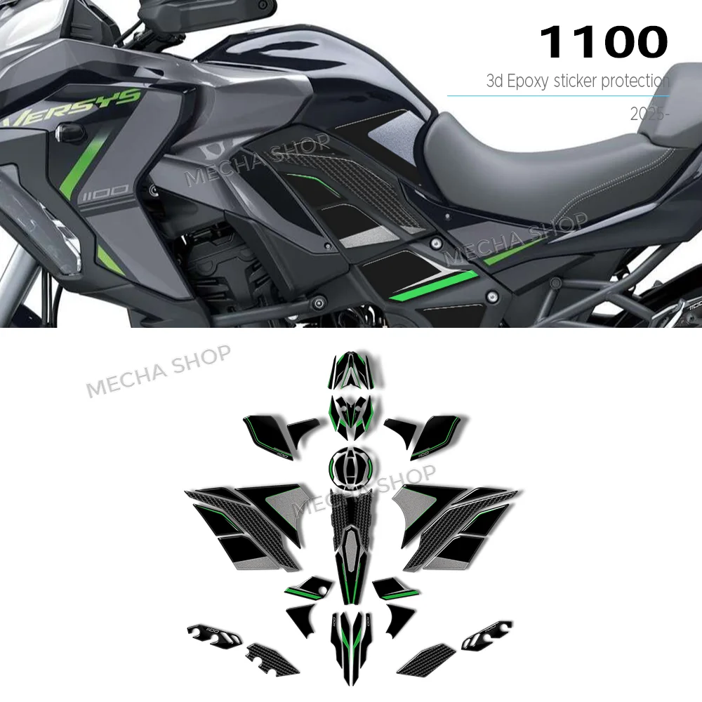 For Versys 1100 2025 Accessories Motorcycle 3D Resin Sticker Protection Versys1100 Kit Handguard Decoration Tank Pad Decal