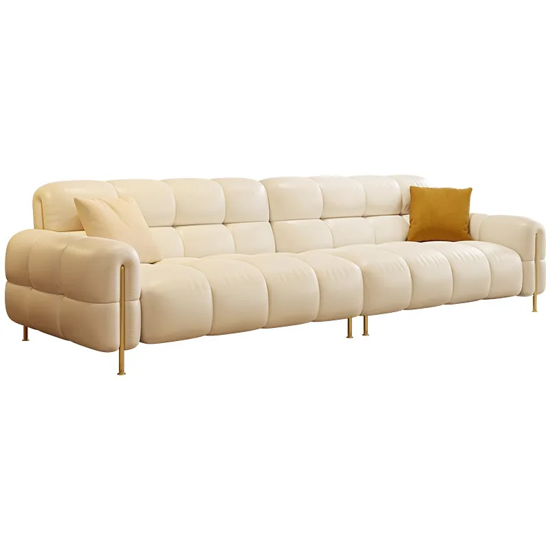 

Piano keys living room small apartment square puff straight row leather sofa