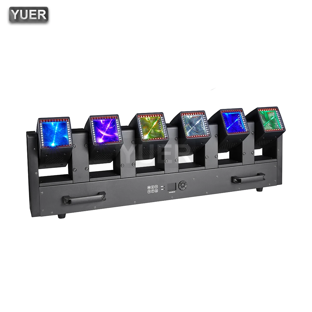 6 Head  Double-sided 12X80W LED Beam Swinging lightWith RGBW+WA LED Ring DJ Disco Party Lights for Stage Theater Bar Wedding