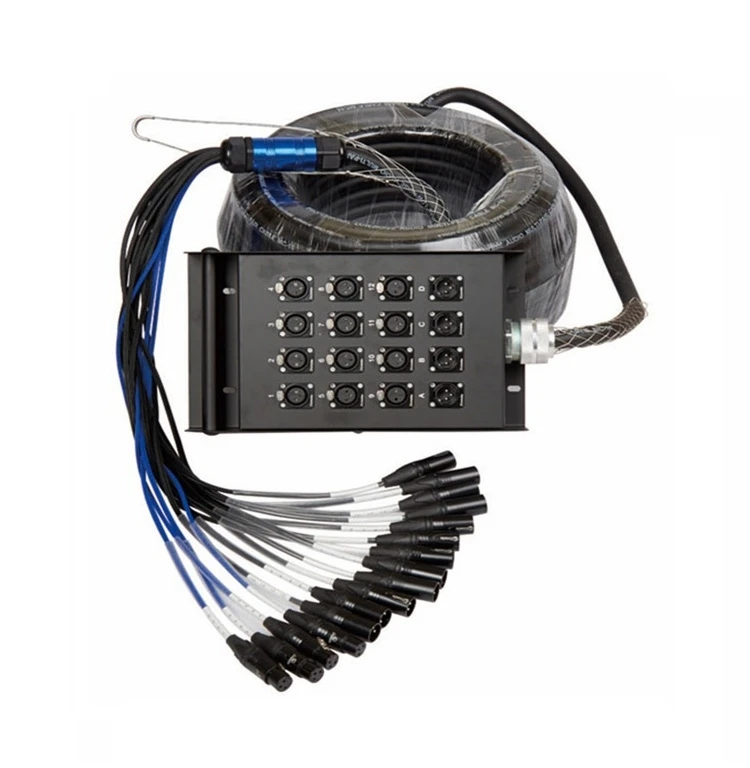 8/12/16/20/24/28/32/40 Channels Snake Cable Stage Box Medusa Cable Roll Audio Power Male to Female Multi Microphone