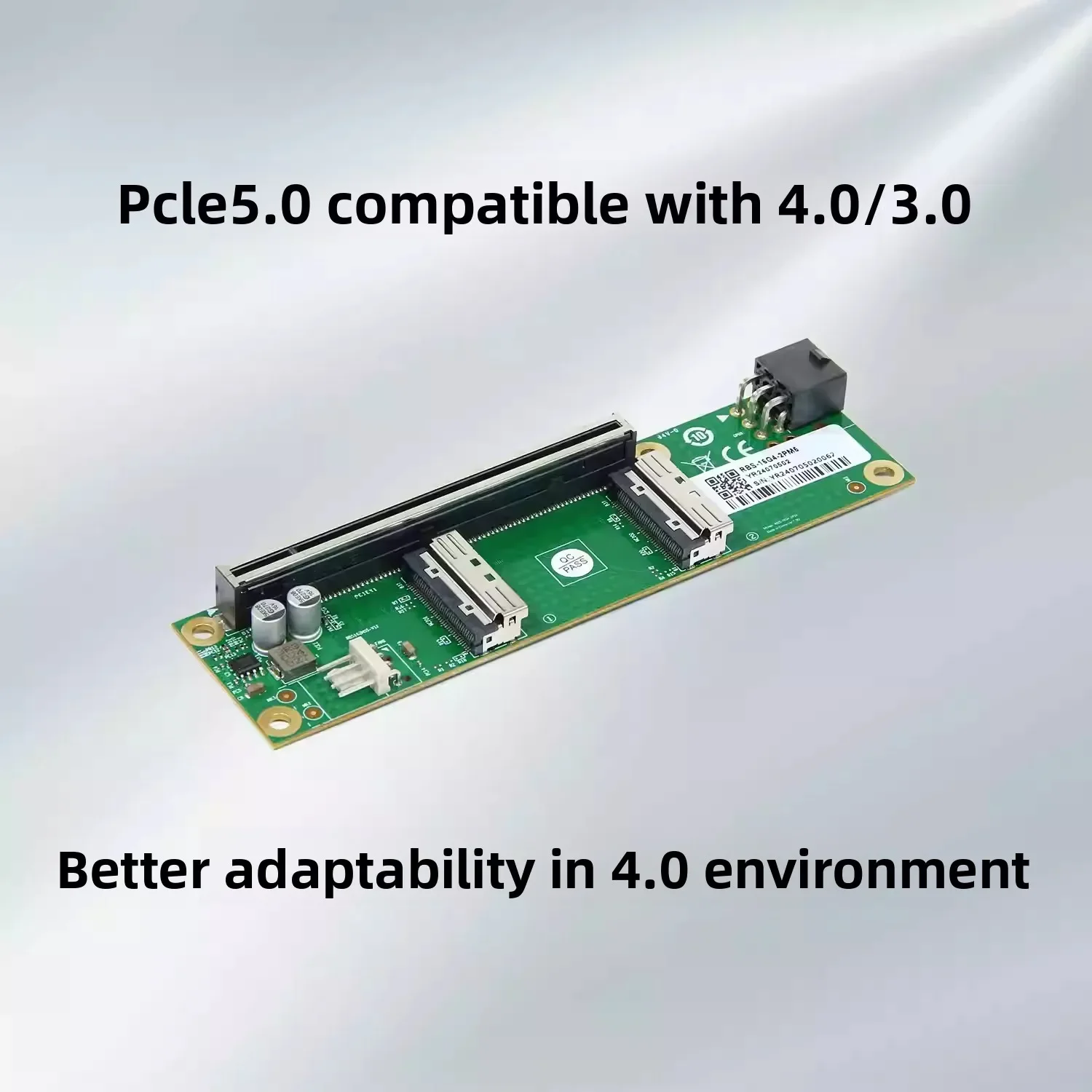 Расширение PCIe 5.0 Baseplate 16x к MCIO Split Card Дискретная видеокарта, внешняя, расширение, адаптер для материнской платы сервера