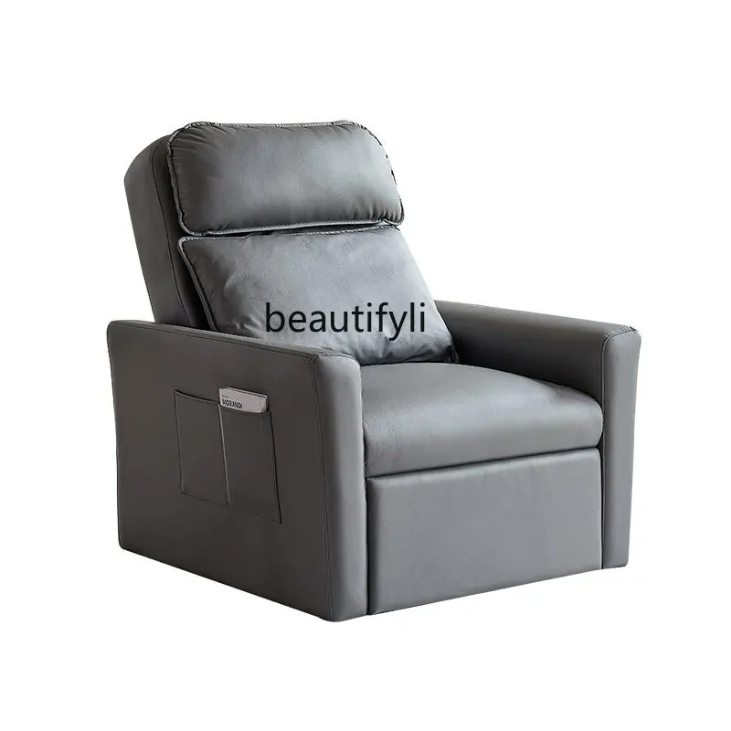 Technology Fabric Small Apartment Living Room Single Electric Sofa Bed Foldable Dual-Purpose Lazy Function Nap Leisure Recliner