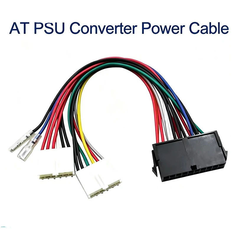 New AT PSU Converter Power Cable Cord 20Pin ATX to 2x Port 6Pin For 286 386 486 586 Old Computer