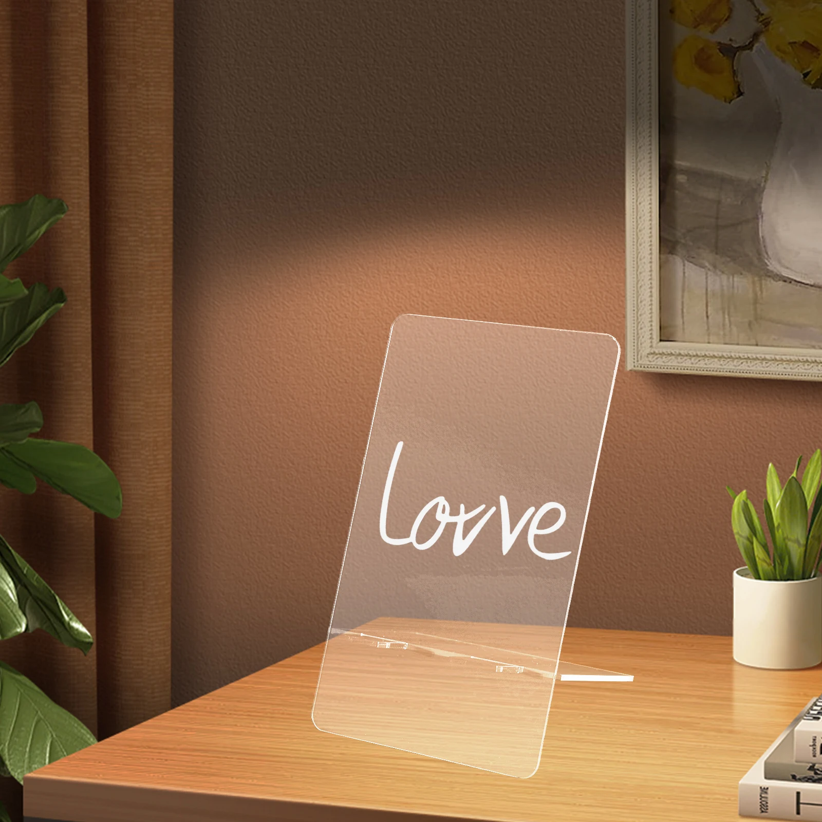 

3Pcs Clear Acrylic Message Board Dry Erase Multi-Function Desktop Note School Home Office Supply Whiteboard for Desk