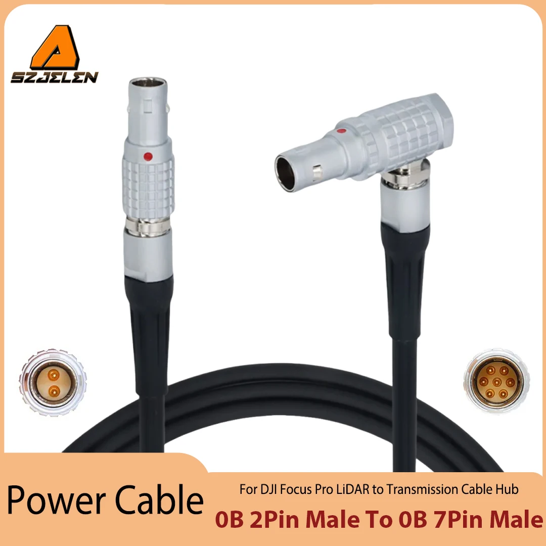 Hot Sale D-tap/0B 2Pin/RS 3Pin to 0B 7Pin Male Power Cable for DJI Focus Pro LiDAR to Transmission Cable Hub