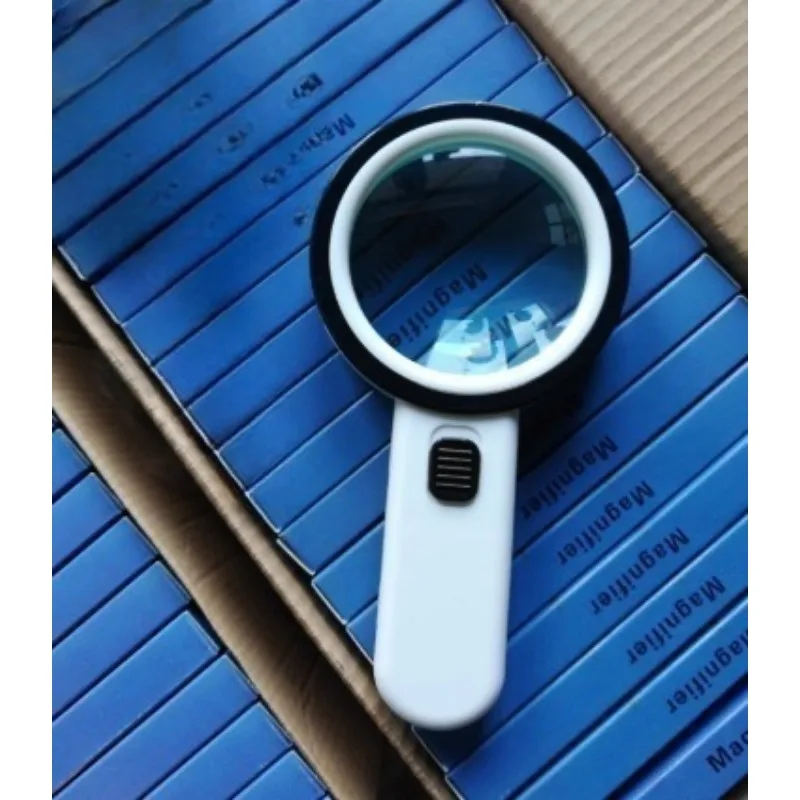 

30x Double-Layer Optical Glass Lens with 12LED Collectibles Appraisal Magnifying Glasses with LED Lights Phone Screen Magnifier