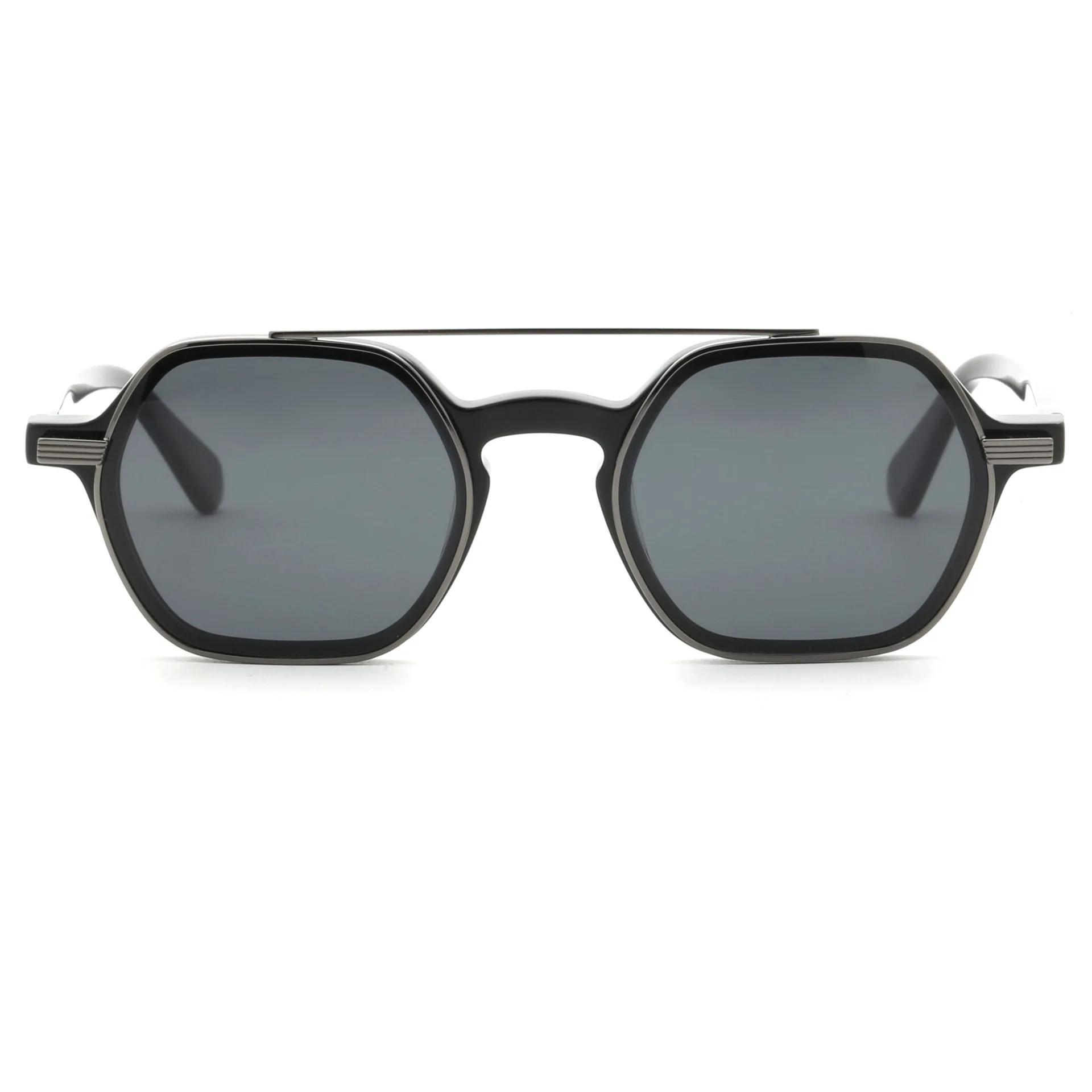2 In 1 Magnetic Luxury Acetate & Metal Glasses Frame Unisex Clip-On Brand Design Custom Prescription Eyeglass Outdoor Sunglasses