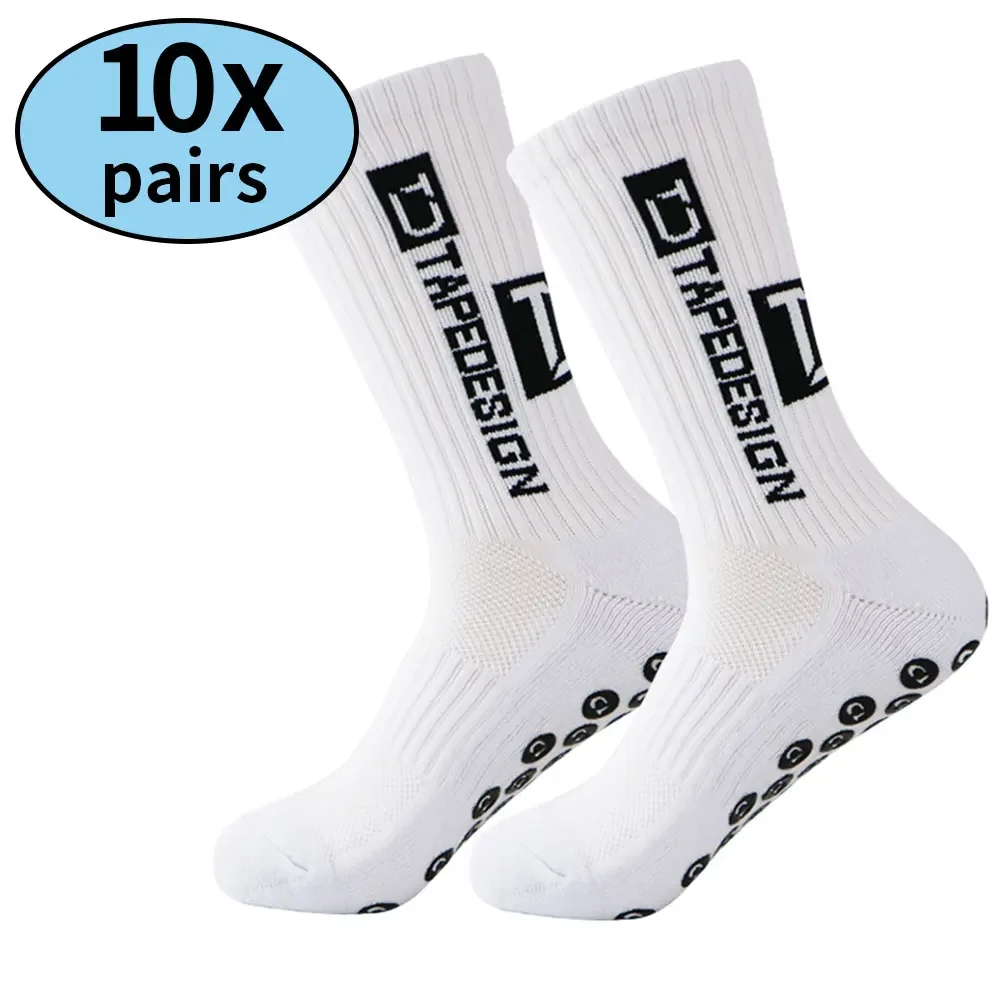 10 Pairs Professional Sports Football Socks, Towel Bottom Anti Slip Football Socks, Sports Men's and Women's Baseball Socks