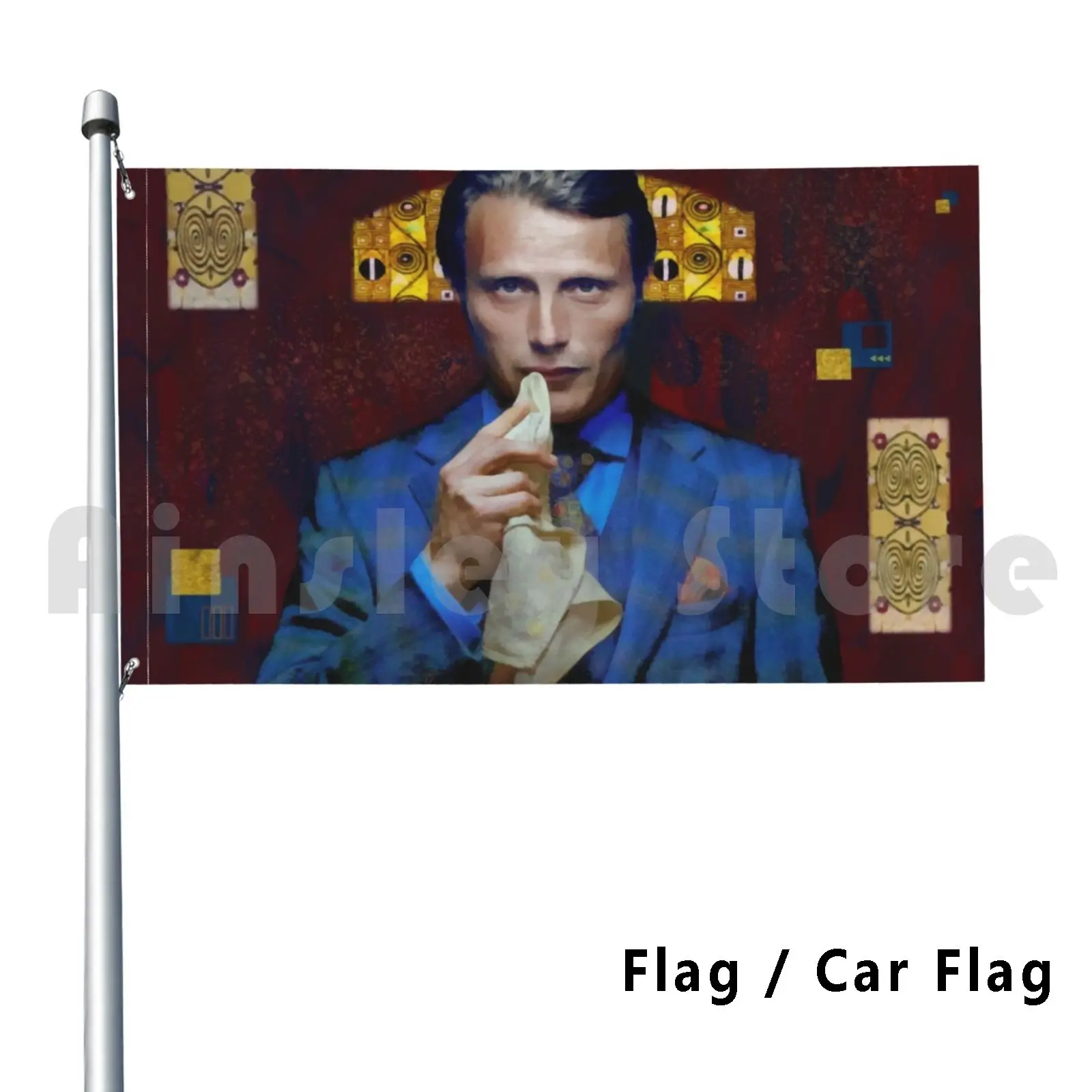 Hannibal Outdoor Decor Flag Car Flag Hannibal Lecter Mads Mikkelsen Art Nouveau Blood Red