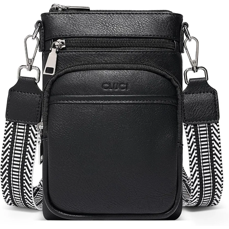 

Small Crossbody Bags for Women PU Leather Cell Phone Purse Wallet with Adjustable Guitar Strap