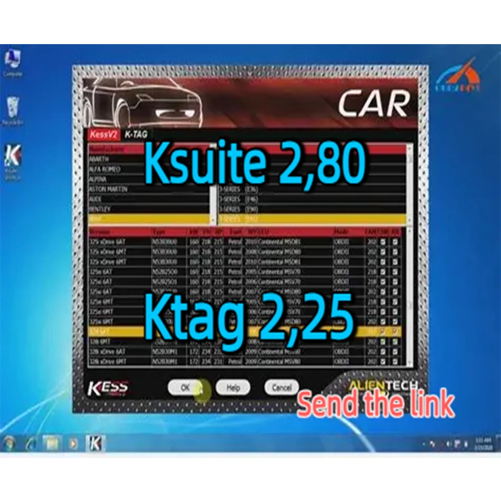 

Программное обеспечение Ksuite 2,80 пара Kess V5.017 ECU Master Ktag 2,25, herramienta en quan Ksuite SW 2,80 2,53 2,47