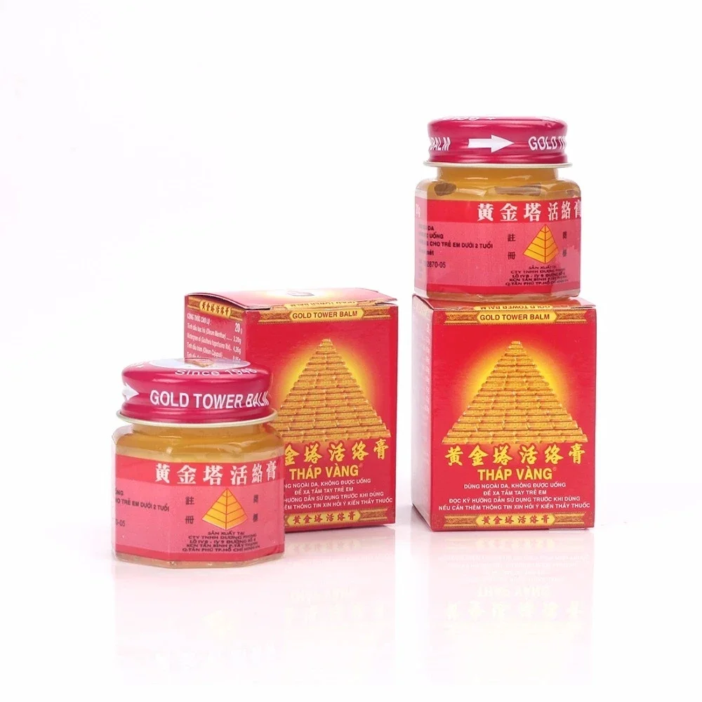 20g Vietnam Gold Tower Balm Active of  Muscles, Joint, Back, Headache Rheumatic Waist Fast Acting Balm Active Long Lasting