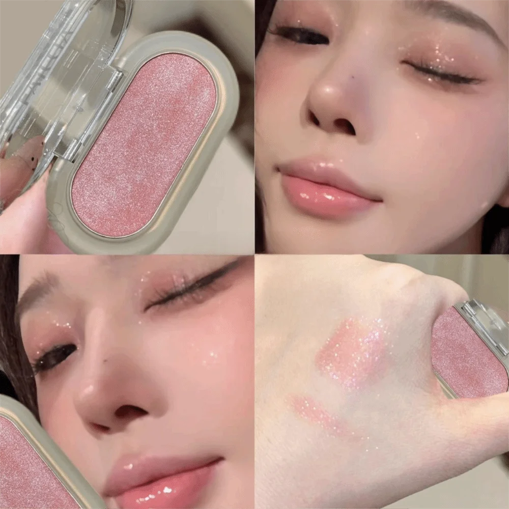 Glitter Finish Highlighter Palette Fine Powder Shimmer Texture Face Contour Powder Contour Shade Water Light Formula