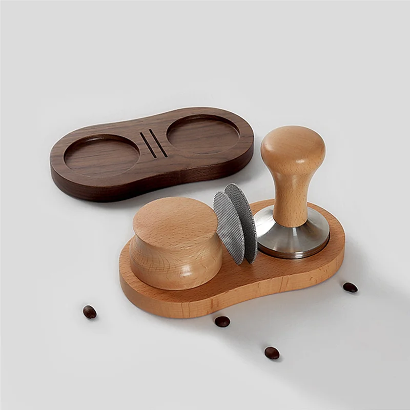 Wood Coffee Filter Tamper Holder Wooden Espresso Tamper Mat Stand Tamper Station Wooden Base Espresso Tamper Mat A