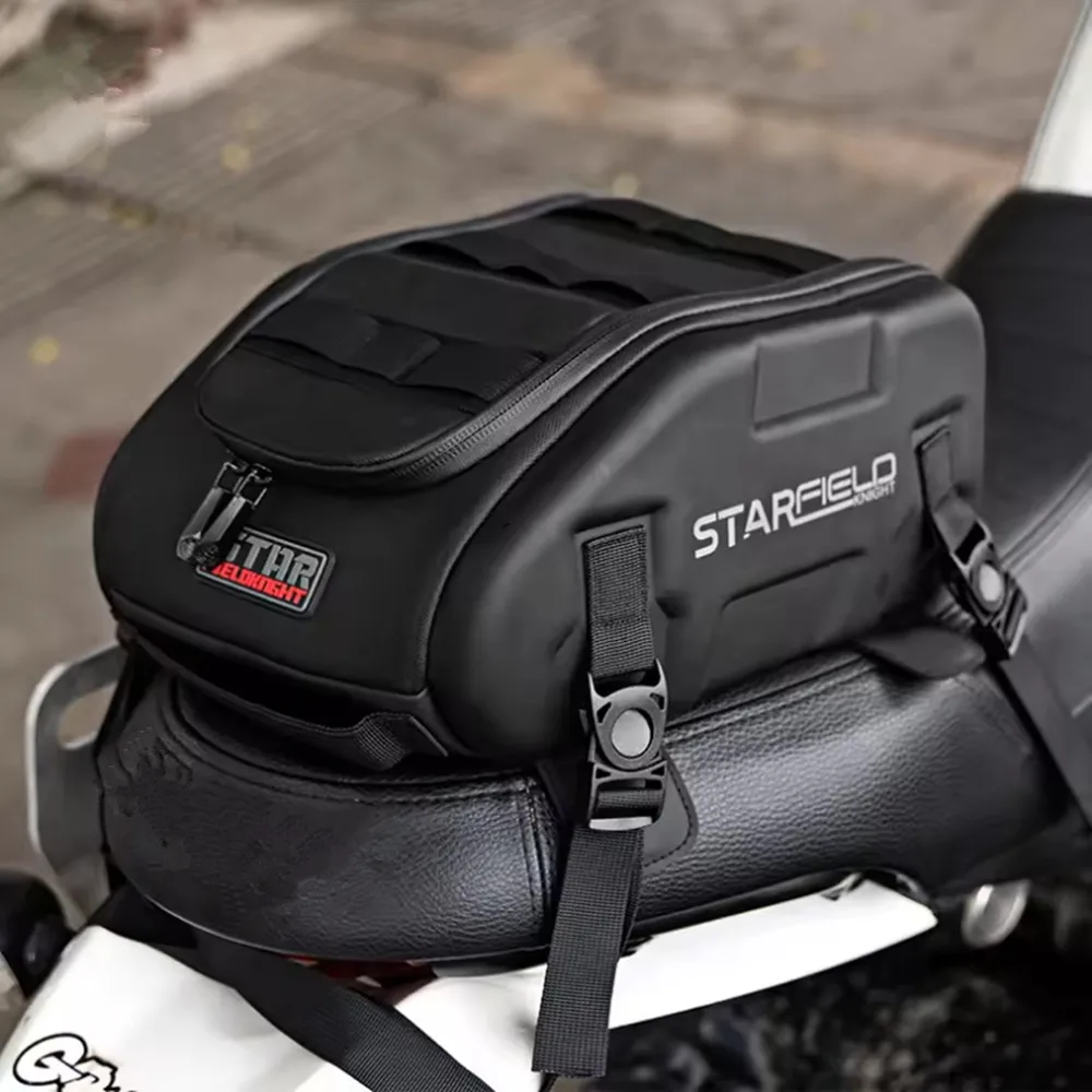 Black Motorcycle Seat Back Bag Tail Box Waterproof Riding Racing Hard Case Luggage Bag Magnetic Fuel Tank Motorbike Bags