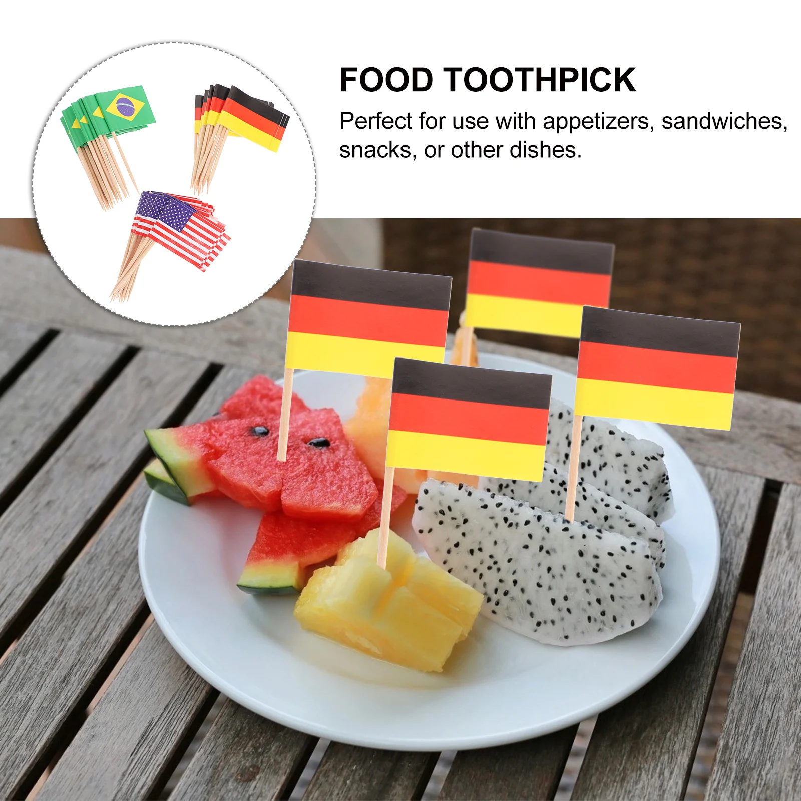 

125Pcs National Flag Food Picks Paper Flags on Toothpicks for Party Appetizers Snacks Decoration Flag Picks Food Toothpick