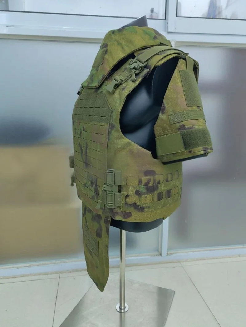 Bulletproof Vest NIJ IIIA Body Armor Full Protection FG Camouflage Stops9mm&.44 Mag Tactical Plate Carrier for Safe Self Defense