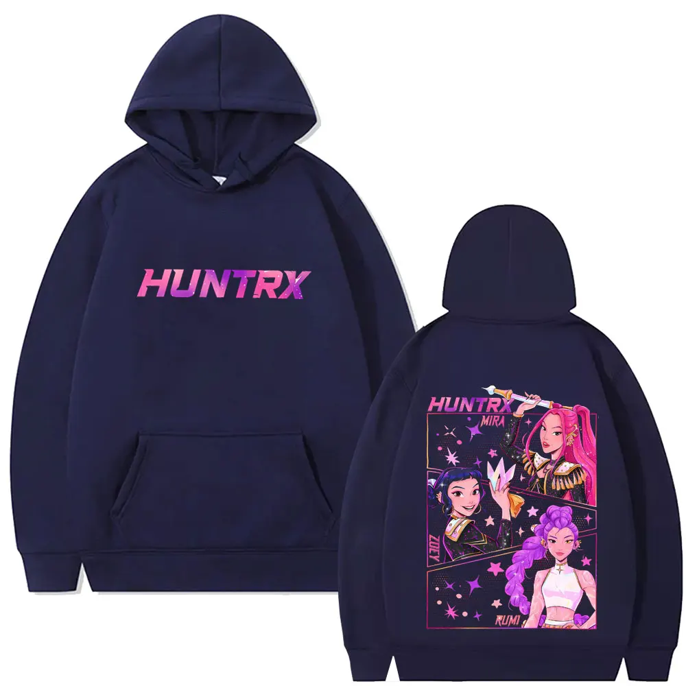 Movie KPop Demon Hunters Hoodie Rumi Mira Zoey Graphic Sweatshirt Men's Women's Fashion Casual Oversized Fleece Cotton Pullover