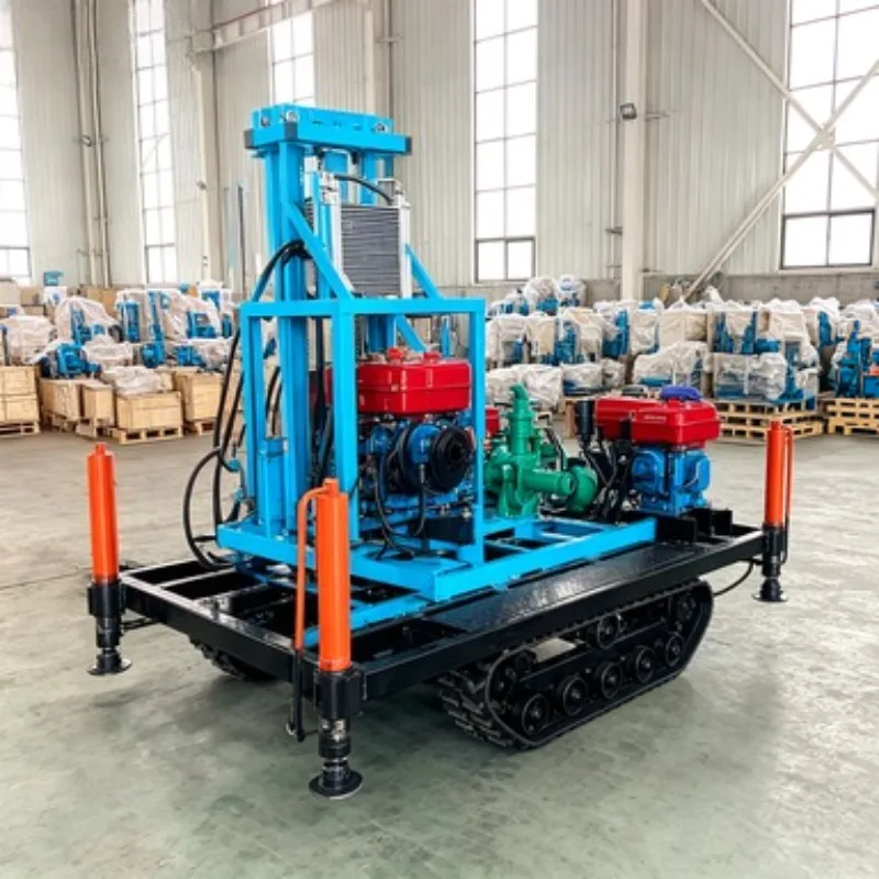 Portable Drilling Rig 22HP 100m 150m Tracked Hydraulic Diesel Water Well Drilling Rig for Household Drilling Farm Irrigation