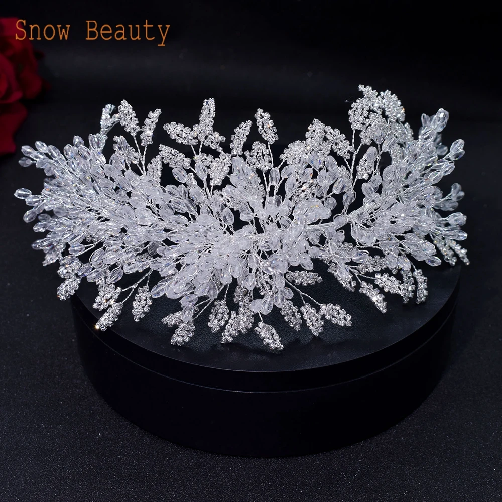 A315 여성을위한 크리스탈 신부 머리 장식 디자인 헤드 피스 Tiaras Wedding Headbands Pageant Prom 웨딩 헤어 쥬얼리 Queen Crown