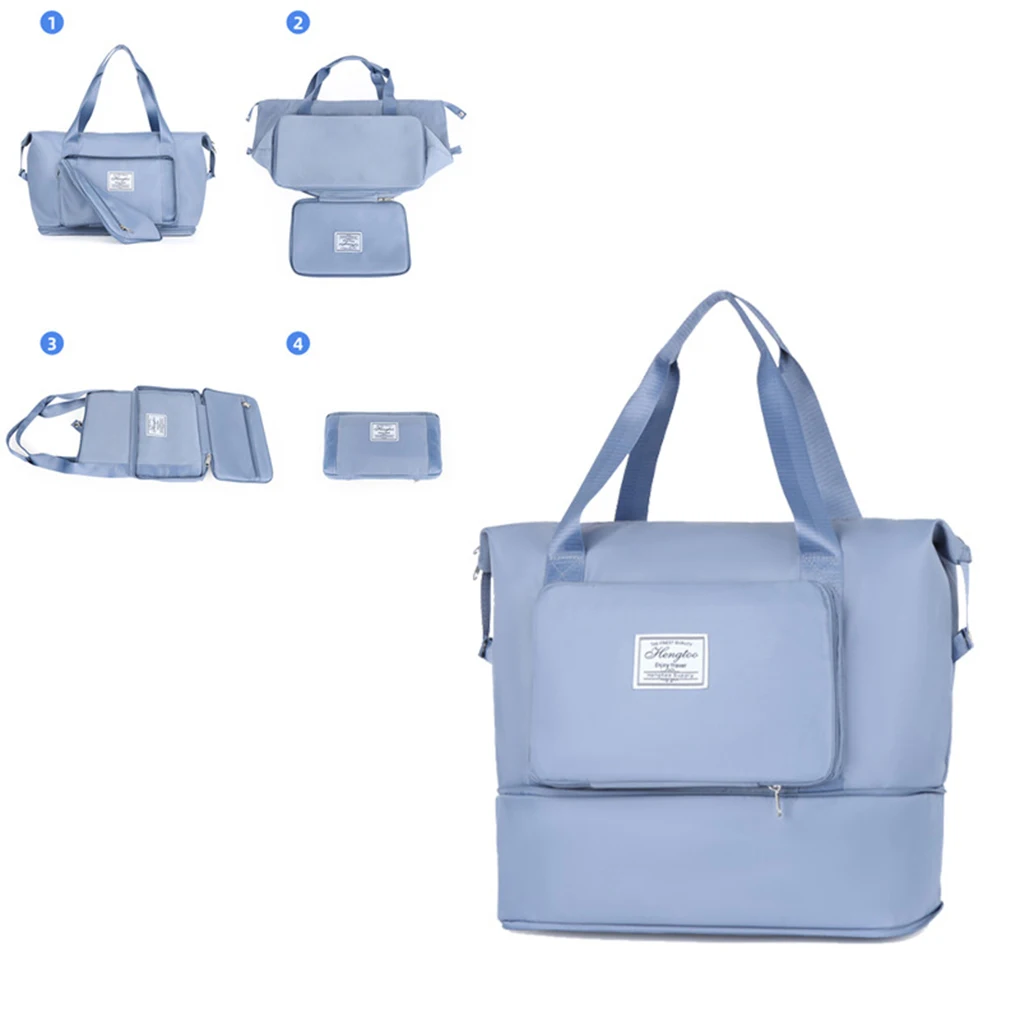 Oxford humanizada impermeável Fitness Bag, Saco de compras feminino personalizado, Luz roxa, pode ser usado como Pull Rod