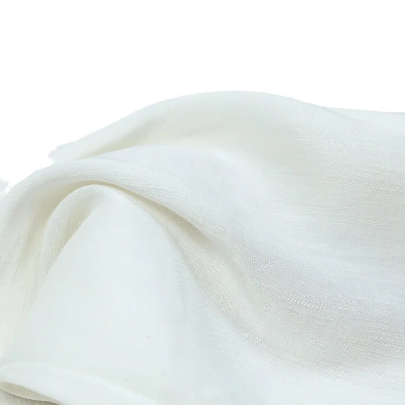 30 momme thick silk and linen heavy satin 138CM wide coat trousers fabric interwoven