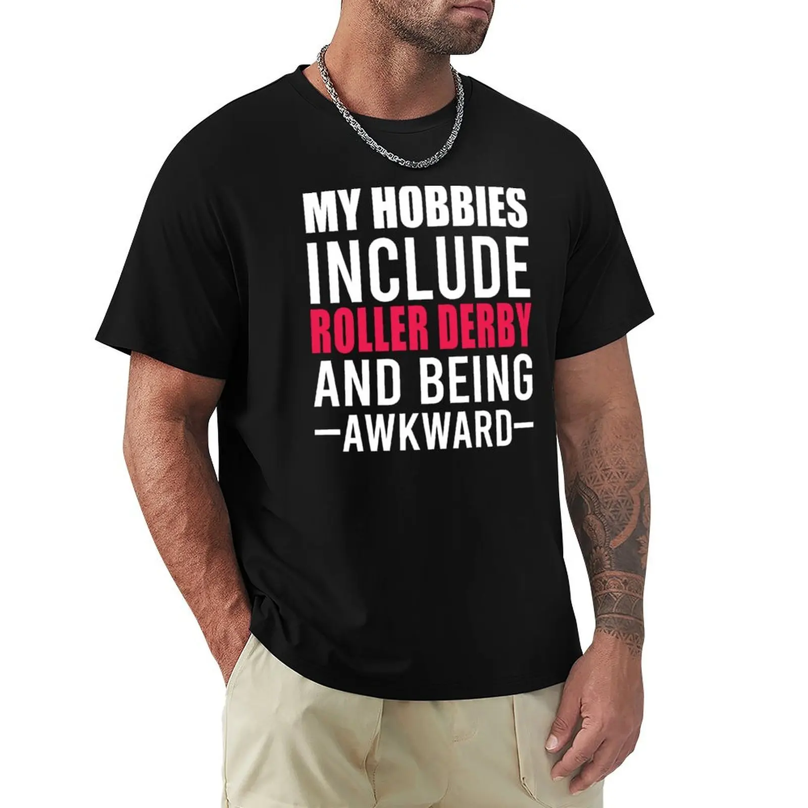 Mis pasatiempos incluyen camiseta Roller Derby, camiseta informal de manga corta de talla grande