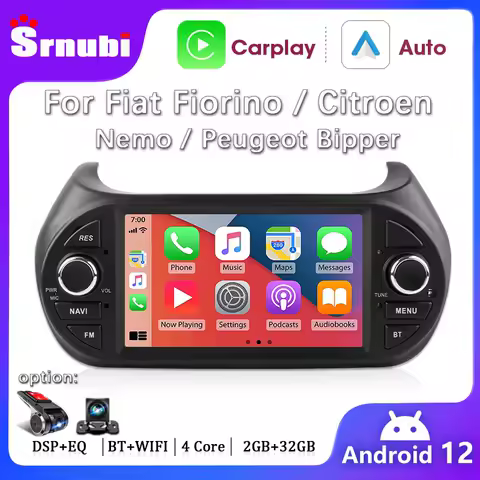 1din Android CarPlay Car Radio Multimidia Player For Fiat Fiorino Qubo Citroen Nemo Peugeot Bipper 2008 - 2017 Navigation Stereo