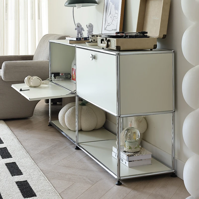 

Stainless steel side cabinet Modern simple TV customizable chest cabinet