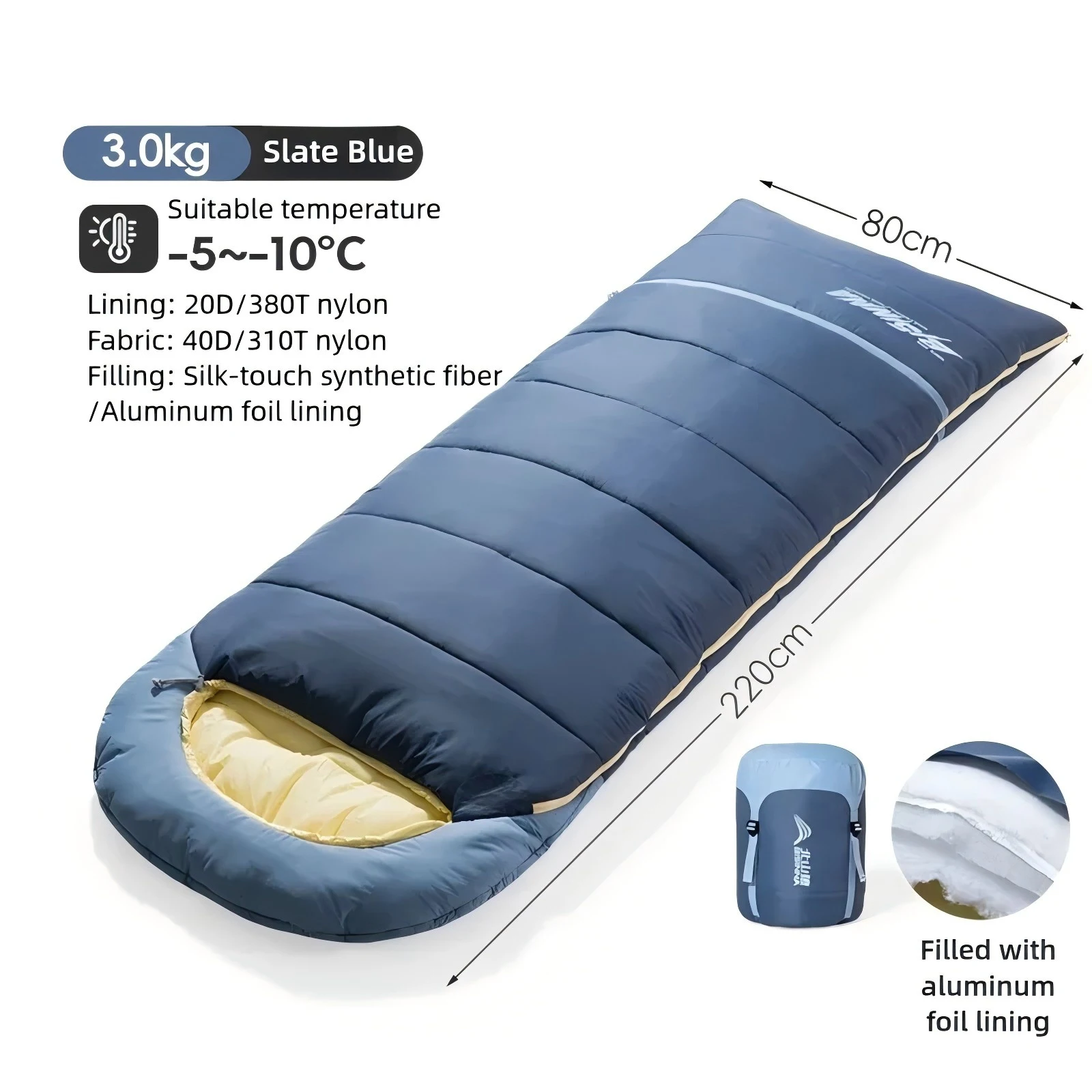BISINNA Camping Slaapzak Waterdicht Herfst en Winter Warme Envelop Slaapzak voor Outdoor Wandelen Reizen Backpacken