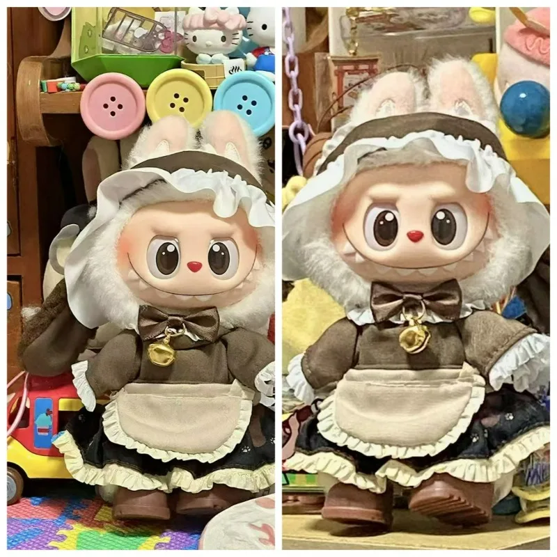 

Модная хит продаж, одежда для куклы-кролика, милый комплект в стиле горничной, универсальная и модная одежда для Labubu