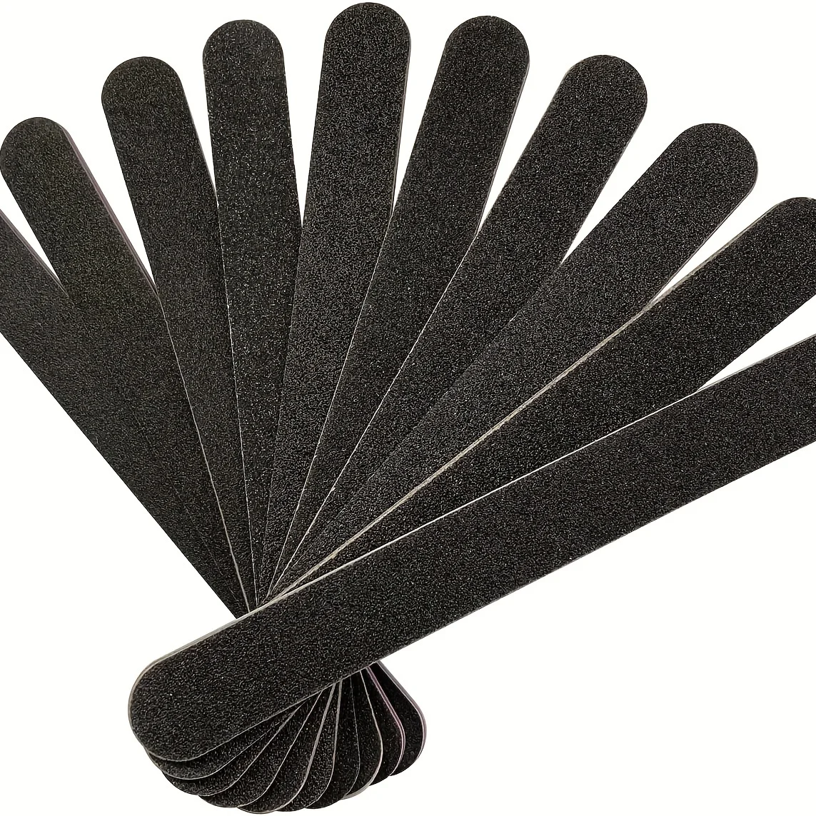 10Pack Professional Double-Sided Nail Files, 100/180 Grit, Black Emery Board for Manicure & Pedicure Unscented Nail Buffer Tools