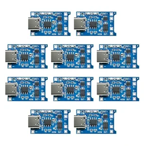 5PCS 10PCS TYPE-C Micro USB 5V 1A 18650 TP4056リチウムバッテリー充電器モジュール保護デュアル機能1A 10ベストセールスBG 8S -9