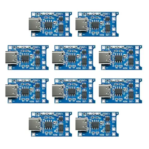 5pcs 10pcs Type-c Micro USB 5V 1A 18650 TP4056 Lithium Battery Charger Module Charging Board With Protection Dual Functions 1A