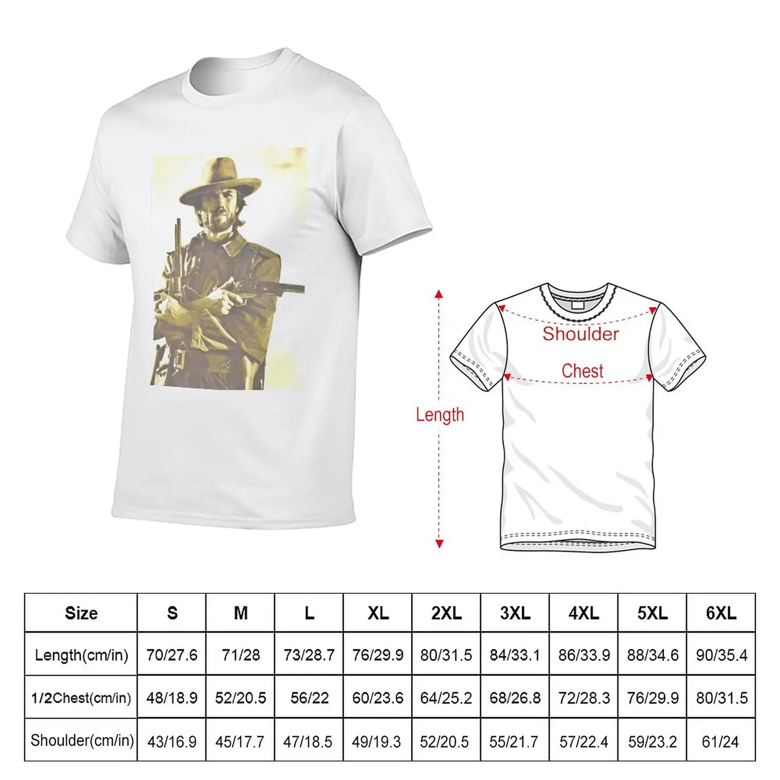 New CLINT EASTWOOD T-Shirt vintage t shirt oversized t shirts men workout shirt